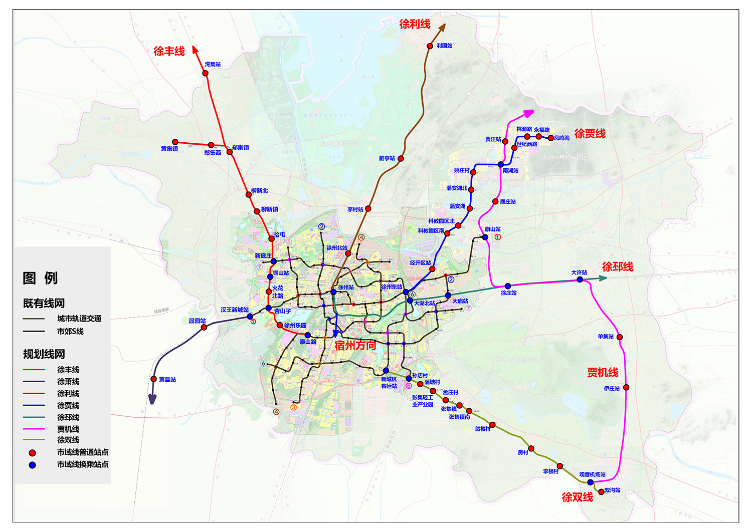 徐州市域郊铁路线网规划客流预测